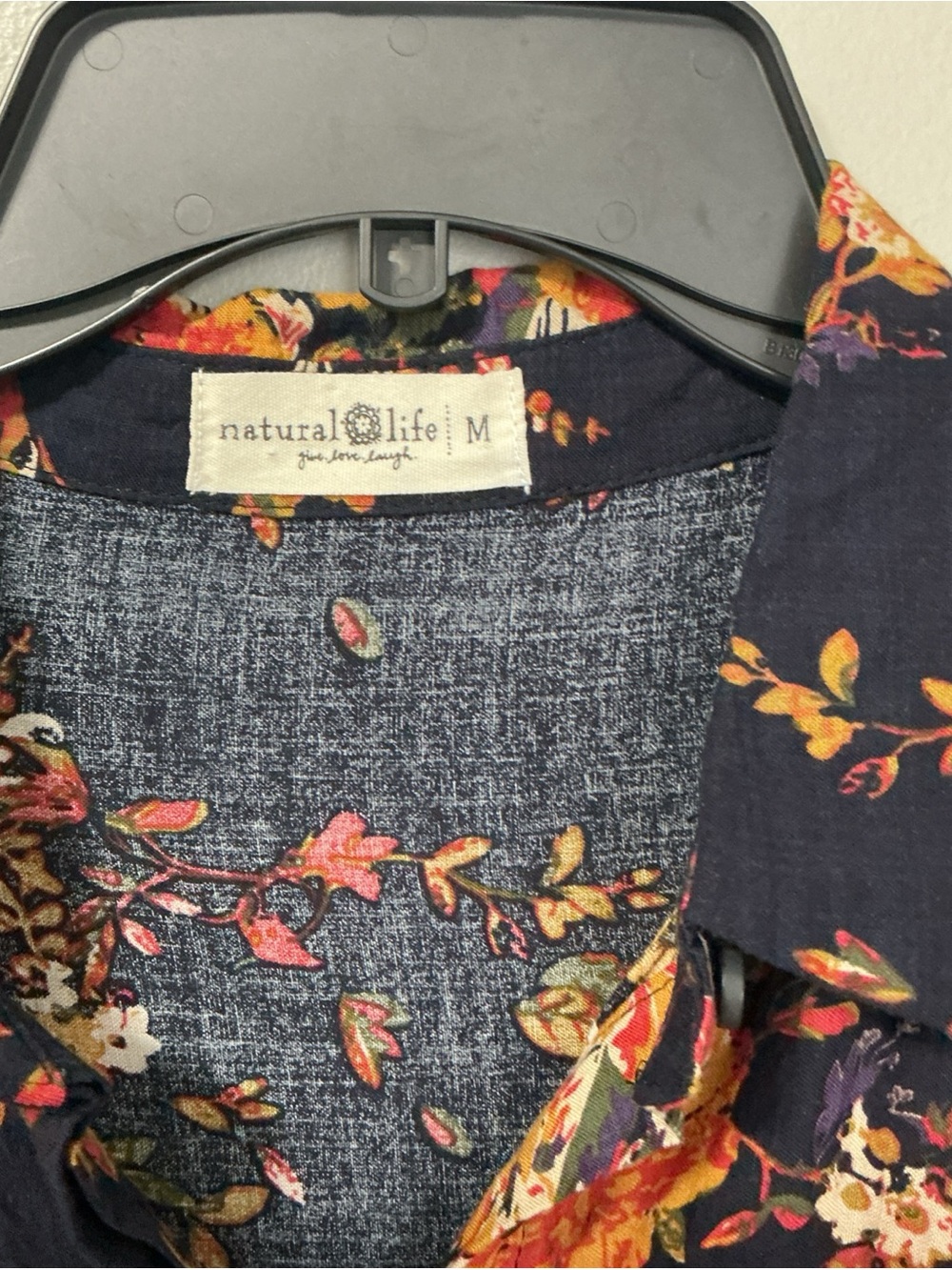 Natural Life Rebecca Midi Dress Navy Red Bouquets Floral Boho Pockets M - Picture 4 of 7